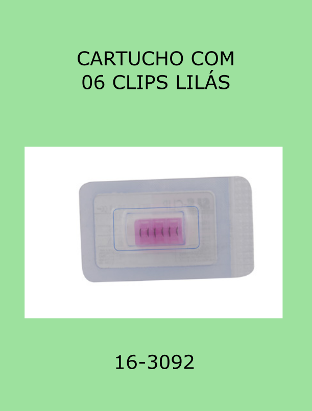  CARTUCHO COM  06 CLIPS LILÁS
